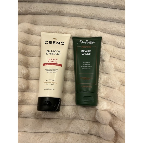 Cremo Shave Cream, SheaMoisture Beard Wash (6 oz) – 2 Pack, New, Sealed - Picture 1 of 3